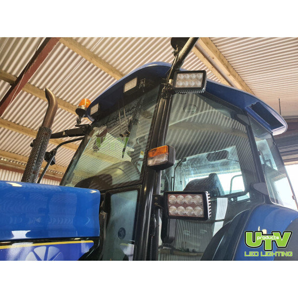UTV312 - 80W Rectangular Tractor LED Work Light - Side & Centre Mount