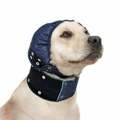 Medical Pet Shirt Head Cover Denim Blue