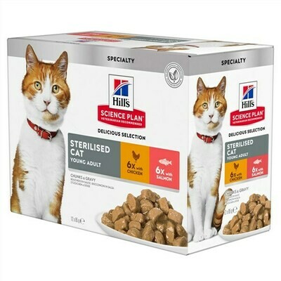 Hill's Science Plan Young Adult Sterilised Cat Multipack 12 x 85 g