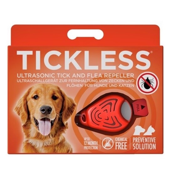 Tickless Pet Ultrasonic Tick & Flea Repeller, Kleur: Rood