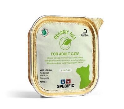 Specific F-Bio-W Adult Organic Kattenvoer Kip Vloot 8 x 100 g Specific F-Bio-W Adult Organic Kattenvoer Kip Vloot 8 x 100 g