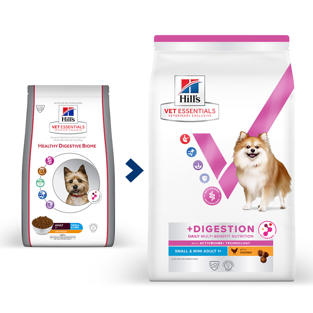 Hill's Vetessentials Multi-Benefit + Digestion Chien Adulte Small & Mini Hill's Vetessentials Multi-Benefit + Digestion Chien Adulte Small & Mini