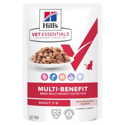 Hill's Vetessentials Multi-Benefit Kat Maaltijdzakjes Zalm 12 x 85 g