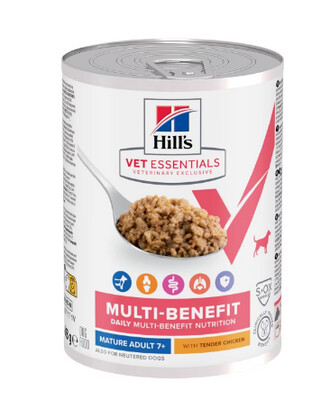 Hill's Vetessentials Multi-Benefit Hond Mature Adult7+ Blik 12x363gr