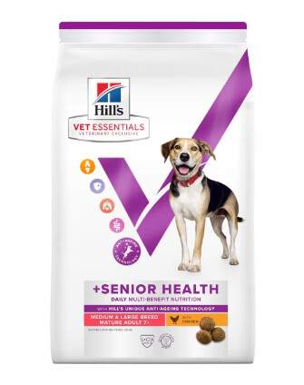 Hill's Vetessentials Multi-Benefit + Senior Health Mature Adult 7+ Medium & Large, Contenu: Croquettes 2 kg