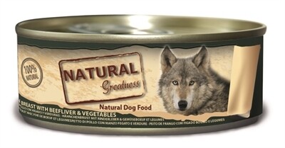 Natural Greatness Hond Chicken Breast Beef Liver And Vegetables Blikje 156 g