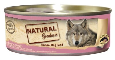 Natural Greatness Hond Tuna Fillet With Prawns Blikje 156 g