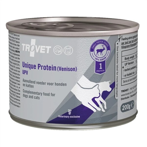 Trovet UPV Unique Protein (Venison) Trovet UPV Unique Protein (Venison), Inhoud: Blikken 6 x 200 g