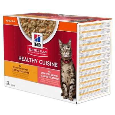Hill's Science Plan Kat Healthy Cuisine Adult Multipack 12 x 80 g Hill's Science Plan Kat Healthy Cuisine Adult Multipack 12 x 80 g