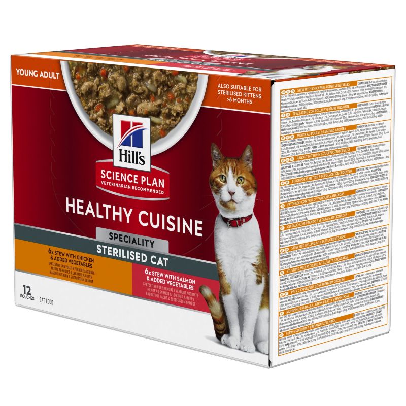 Hill's Science Plan Kat Healthy Cuisine Sterilised Multipack 12 x 80 g