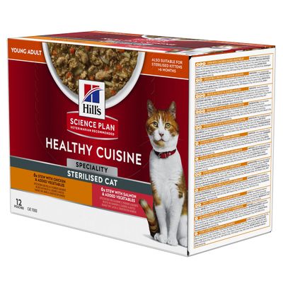Hill's Science Plan Kat Healthy Cuisine Sterilised Multipack 12 x 80 g Hill's Science Plan Kat Healthy Cuisine Sterilised Multipack 12 x 80 g