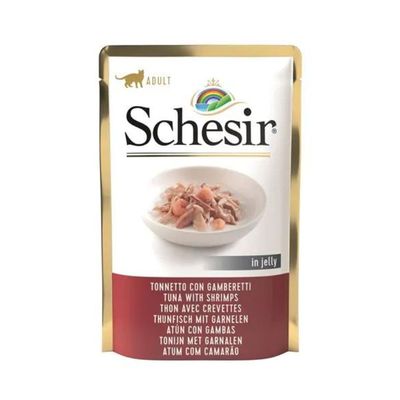 Schesir Pouch Chat Thon et Crevettes 85 g