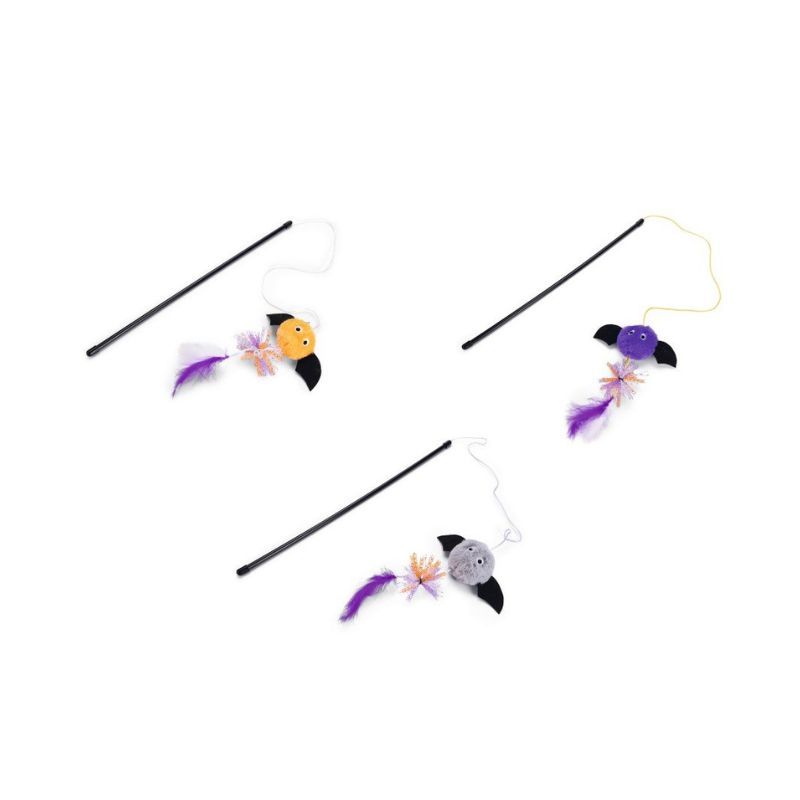 Jouet Beeztees Chat Halloween Canne à pêche Petite chauve-souris