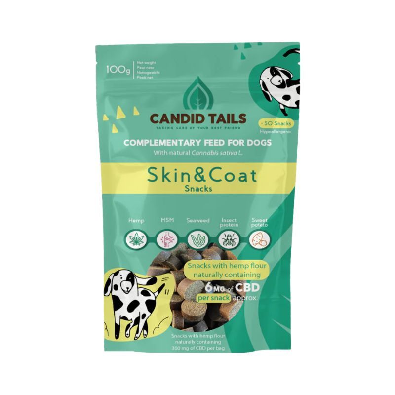Candid Tails Skin & Coat Friandises Au Chanvre Chien 100 g