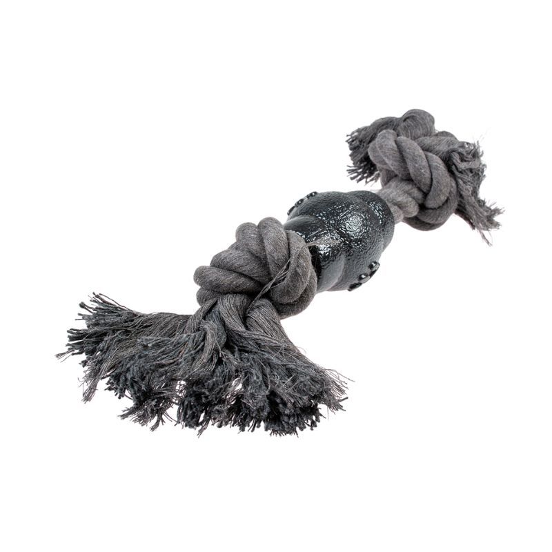 Jouet Duvo Eco Corde 2 Nœuds & Cône Caoutchouc Noir