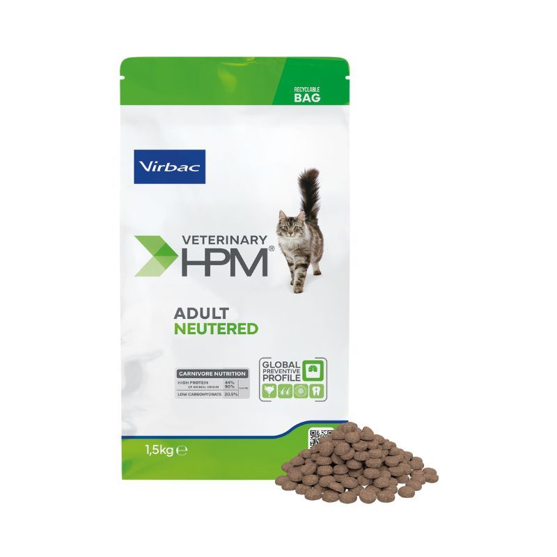 Virbac Veterinary HPM Adulte Chat Stérilisé, Contenu: Croquettes 1.5 Kg