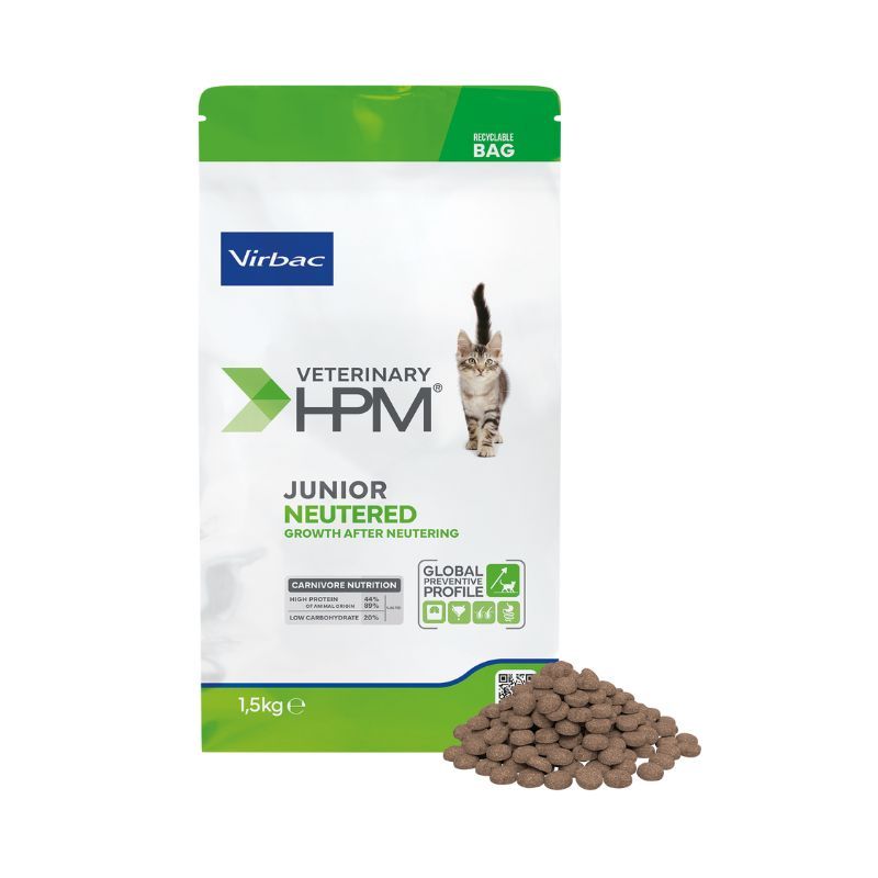 Virbac Veterinary HPM Junior Chat Stérilisé, Contenu: Croquettes 1.5 Kg