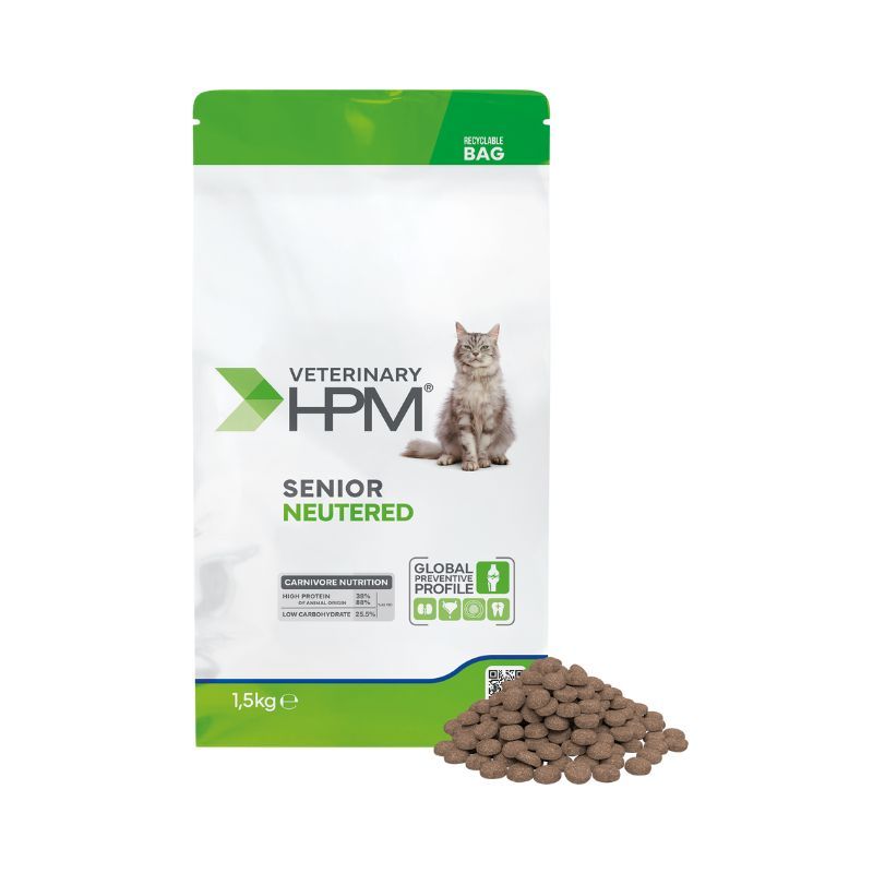 Virbac Veterinary HPM Sénior Chat Stérilisé, Contenu: Croquettes 1.5 Kg