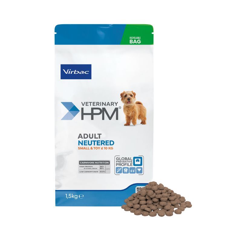 Virbac Veterinary HPM Adult Neutered Hond Small & Toy Virbac Veterinary HPM Adult Neutered Hond Small & Toy, Inhoud: Brok 1.5 Kg