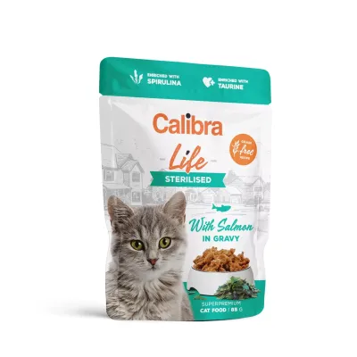 Calibra Cat Life Sterilised Salmon Pouch 28x85 gr Calibra Cat Life Sterilised Salmon Pouch 28x85 gr