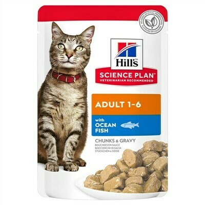 Hill's Science Plan Kat Adult Maaltijdzakjes Ocean Fish 12 x 85 g
