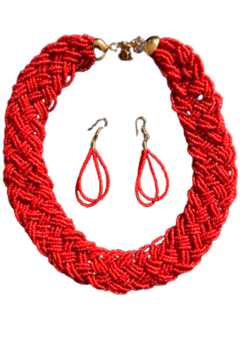 Red set necklace & earrings