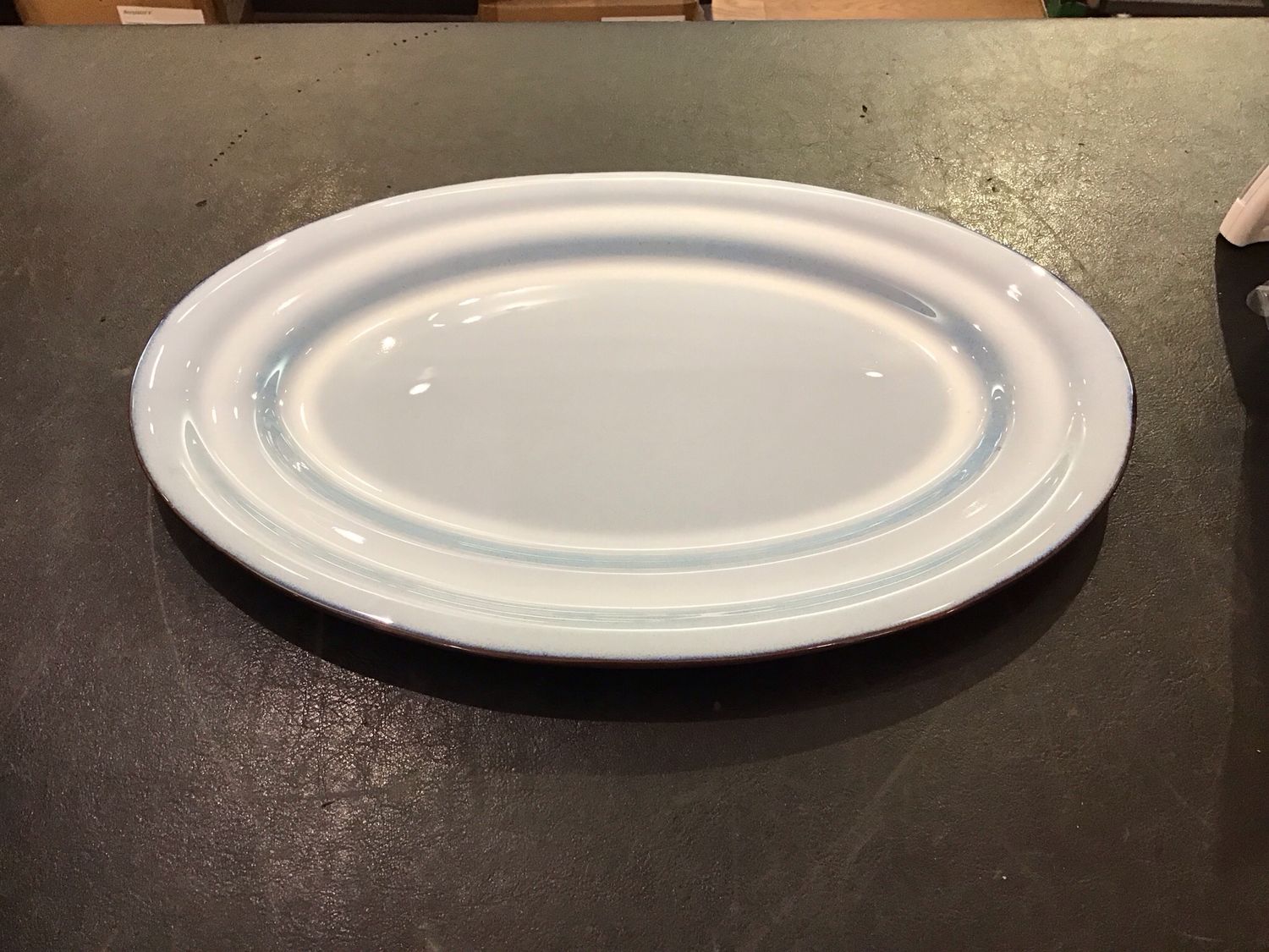 Serax oval serving plate 38x26x2,5cm blue glazed pure Pascale Naessens