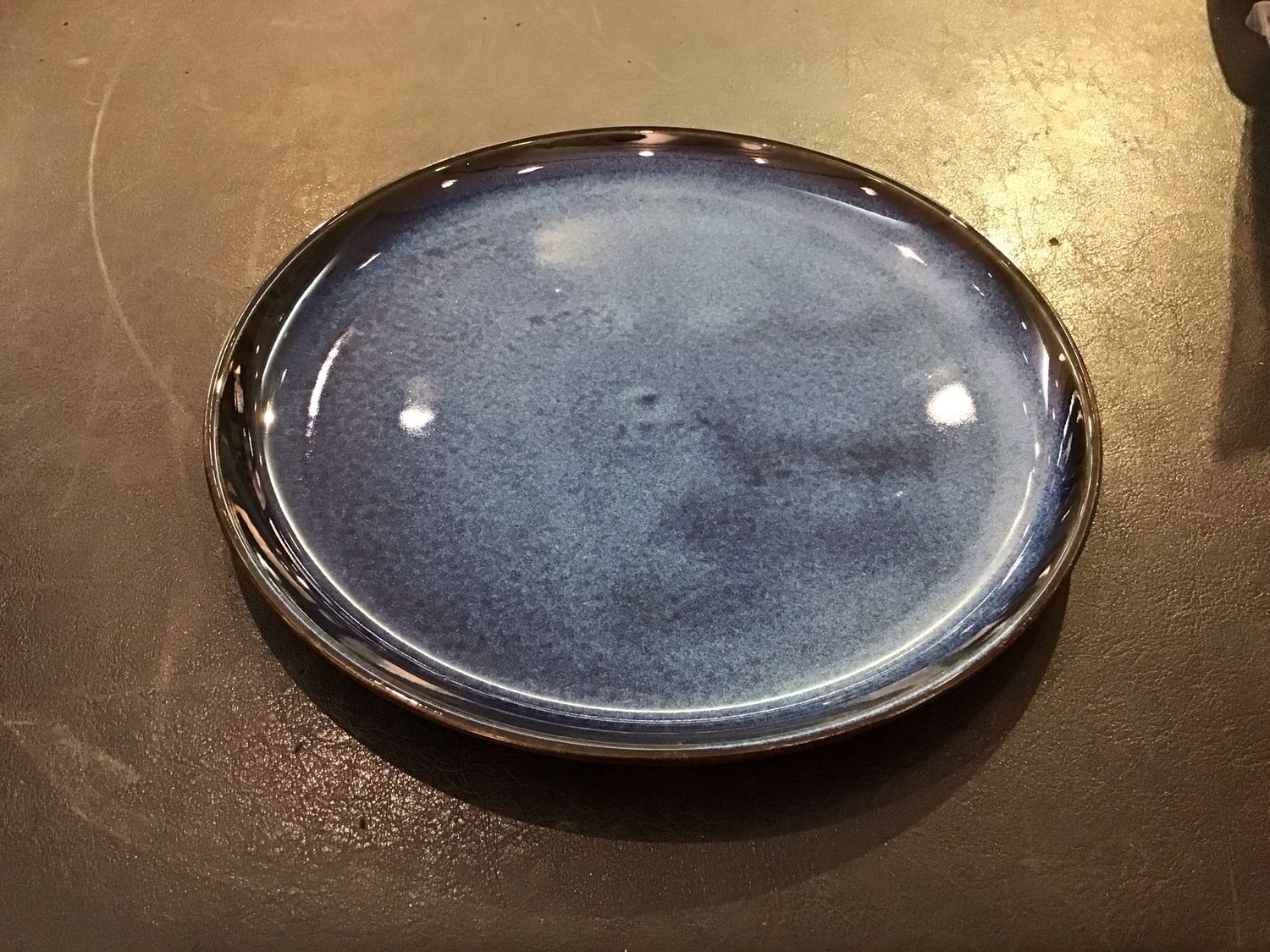 Serax Plate M 23,5x1,8cm dark blue glazed pure Pascale Naessens