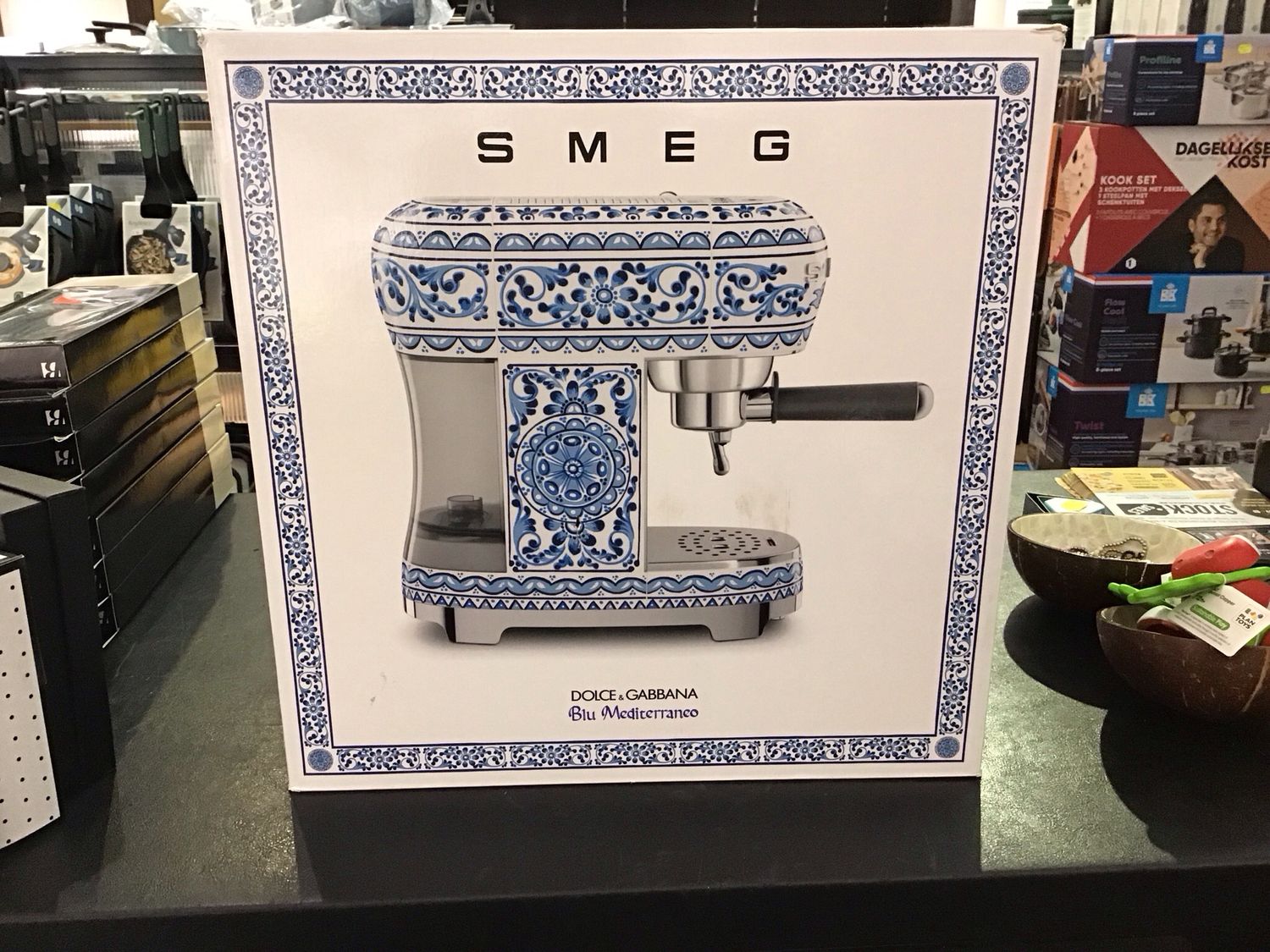 Smeg espresso coffee machine dolce&amp;gabbana blue mediterraneo fs