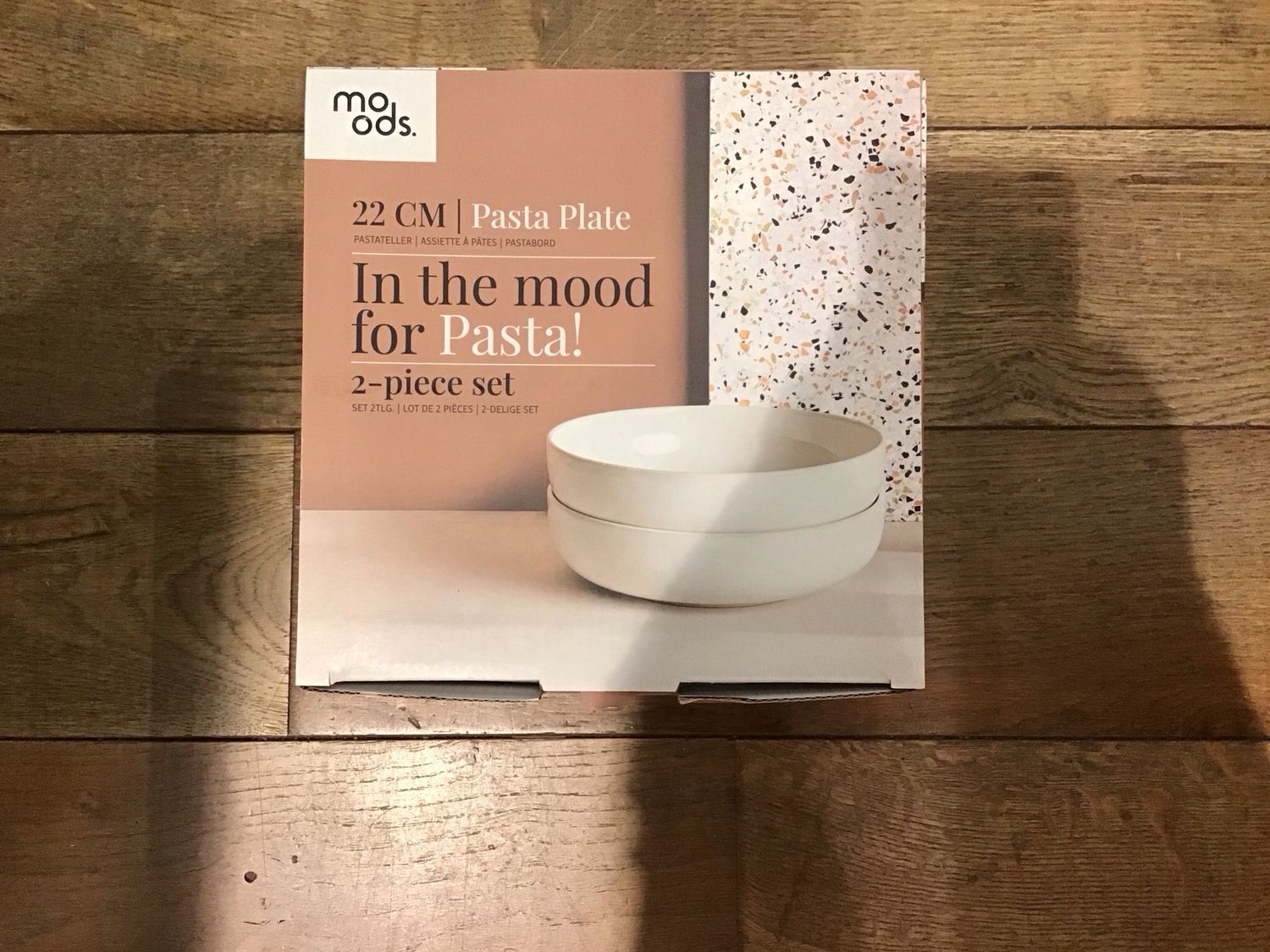 Moods 2-piece pasta plate set 22cm white