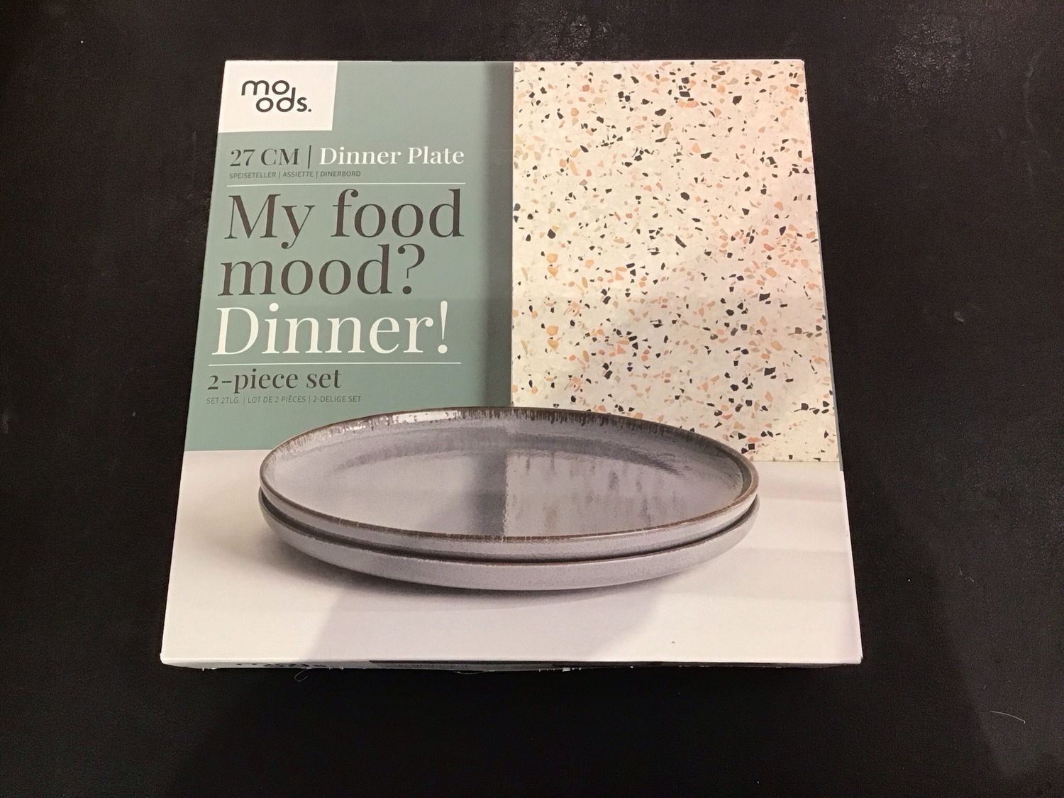 Moods 2-piece dinner plate set 27cm blue