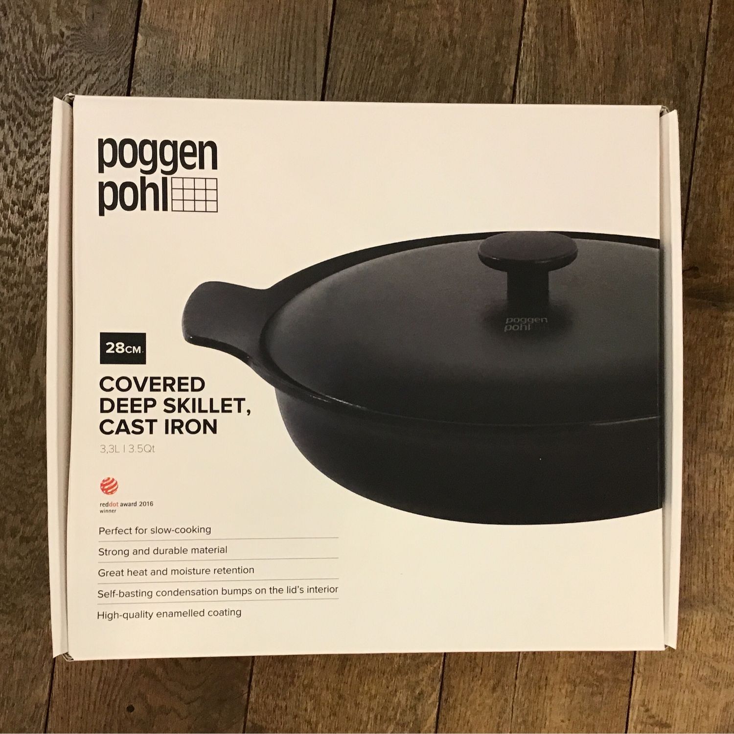 Poggenpohl Covered Cast Iron Deep Skillet 28cm 3,3L
