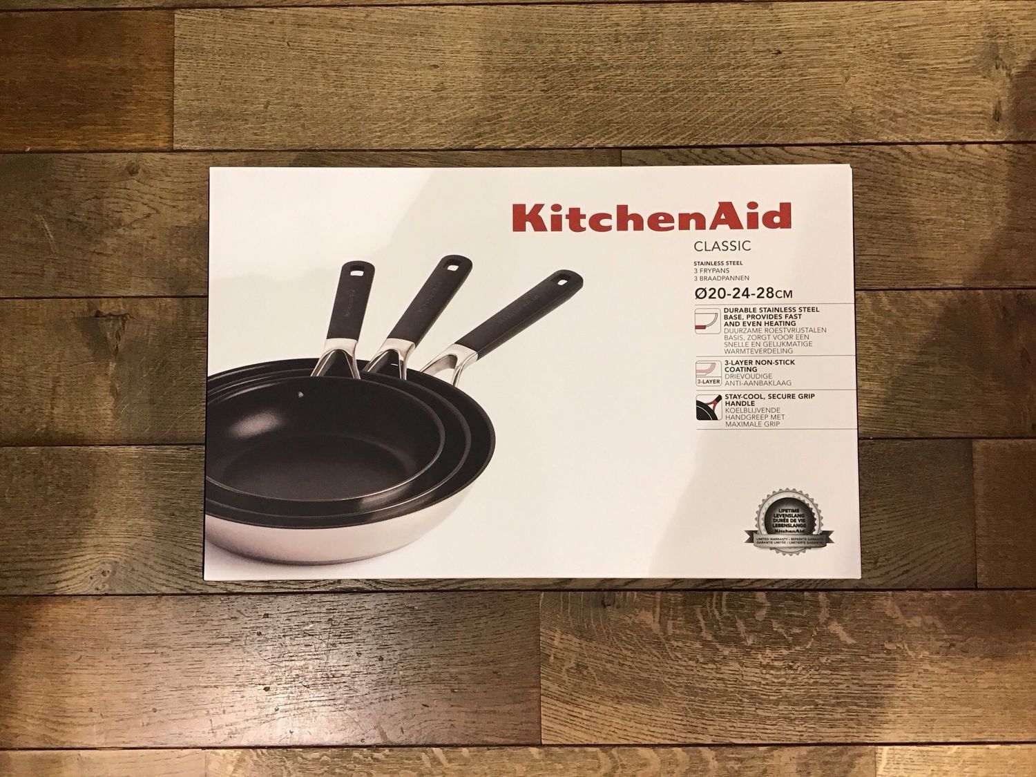 Kitchenaid 3 frypans 20-24-28cm classic