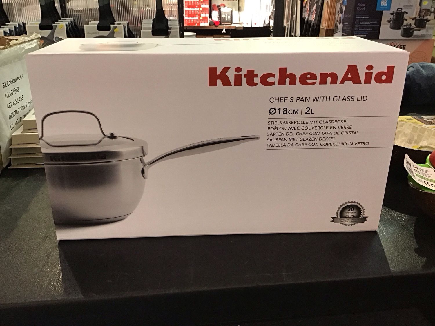 Kitchenaid chef’s pan with glass lid 18cm 2L