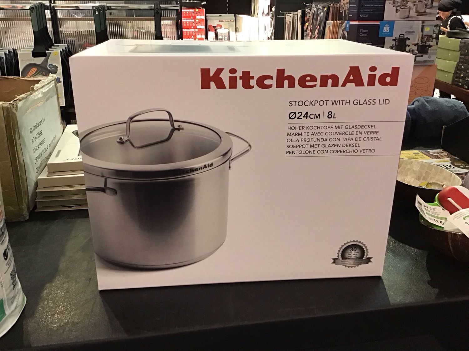 Kitchenaid stockpot with glass lid 24cm 8L