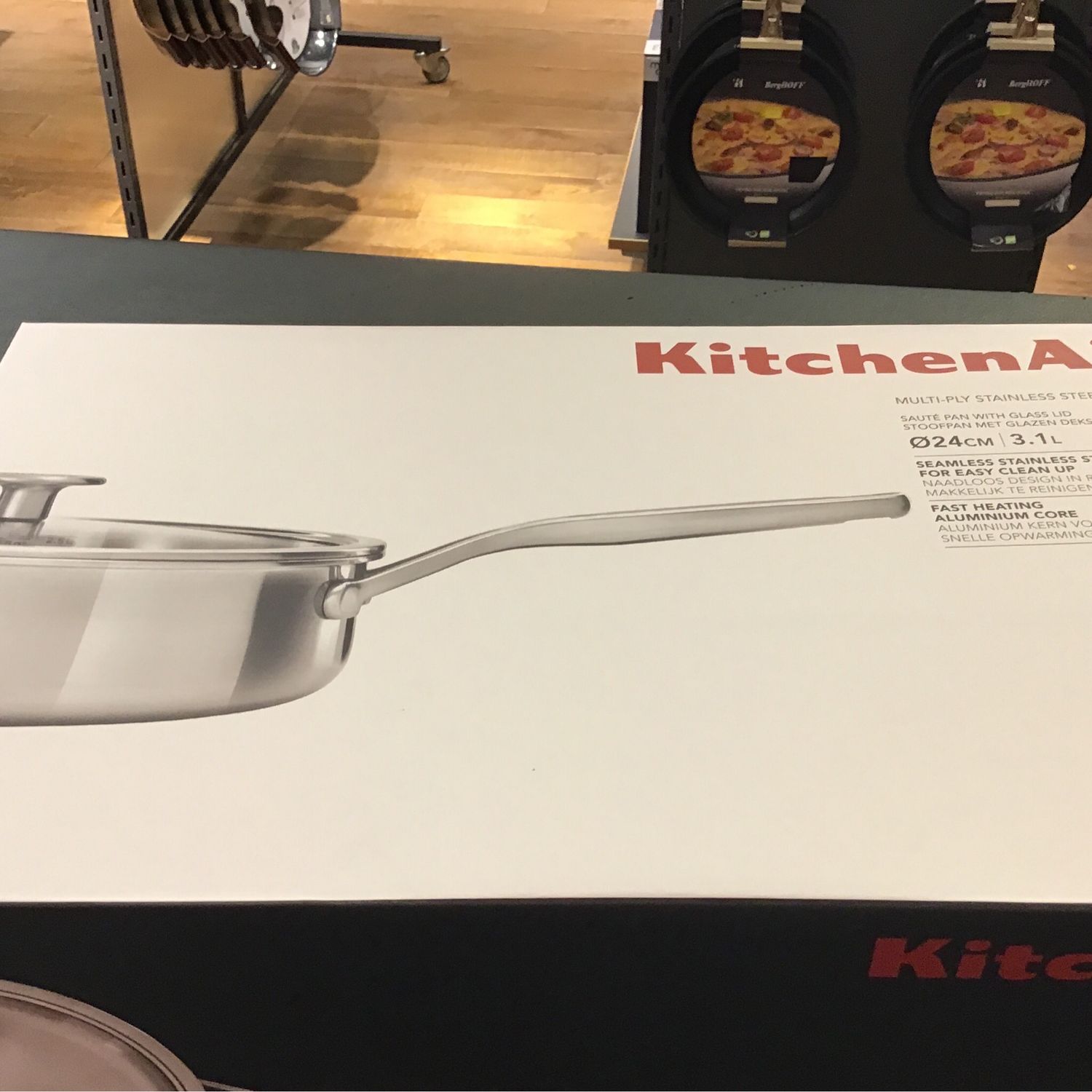 Kitchenaid Multi Ply Stainless Steel Saute Pan Sith Lid 24cm 3,1L
