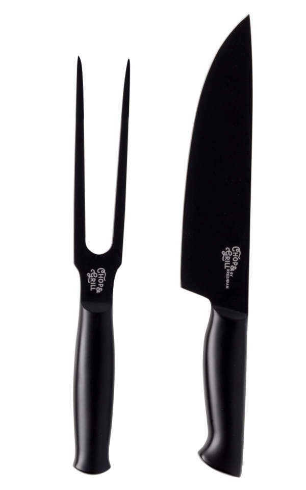 GREENPAN 2-piece Chef’s Knife 20cm &amp; Carving Fork 14cm Set Chop &amp; Grill