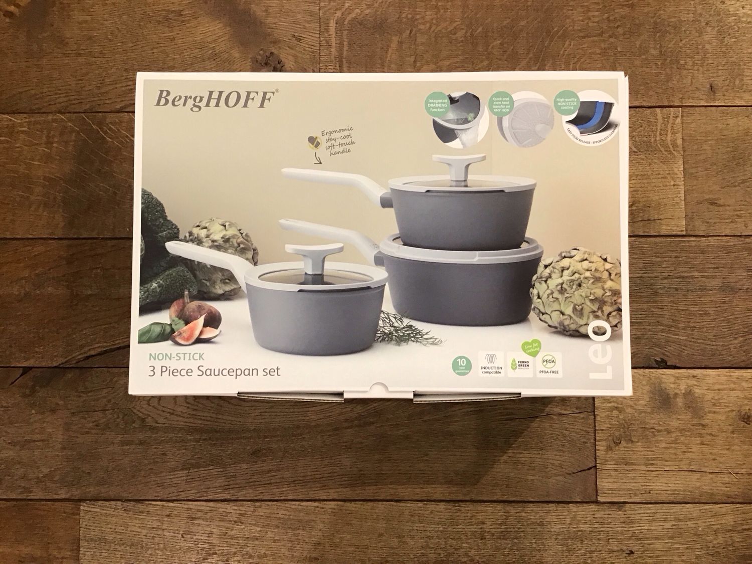 Berghoff 3 piece saucepan set leo