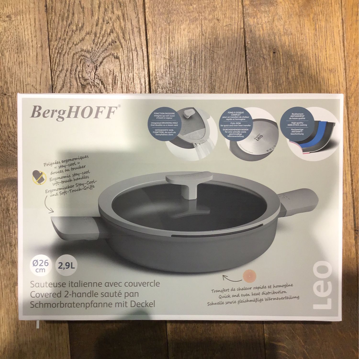 Berghoff Covered 2-handle Sauté Pan 26cm 2,9L Leo