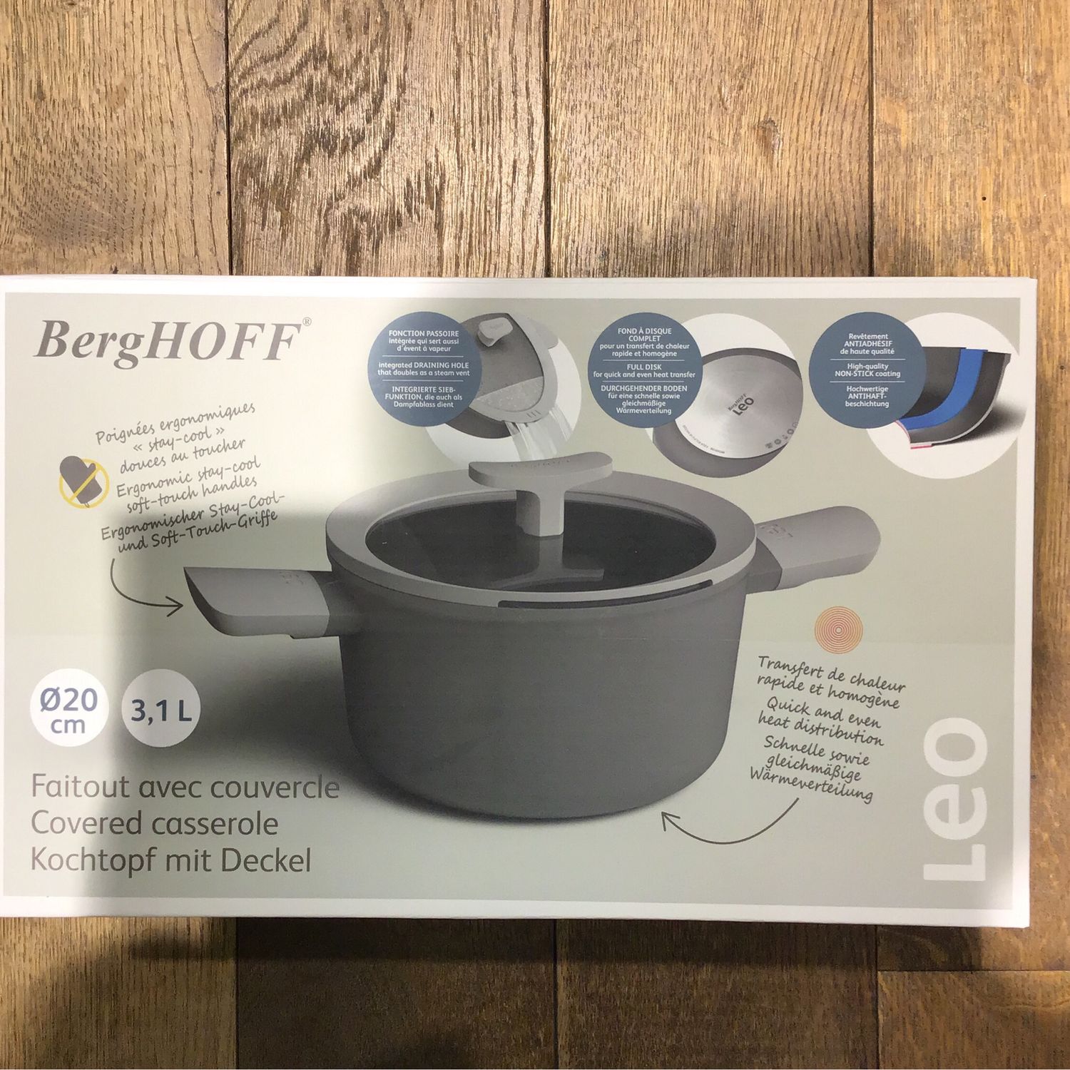 Berghoff Covered Casserole 20cm 3,1L Leo
