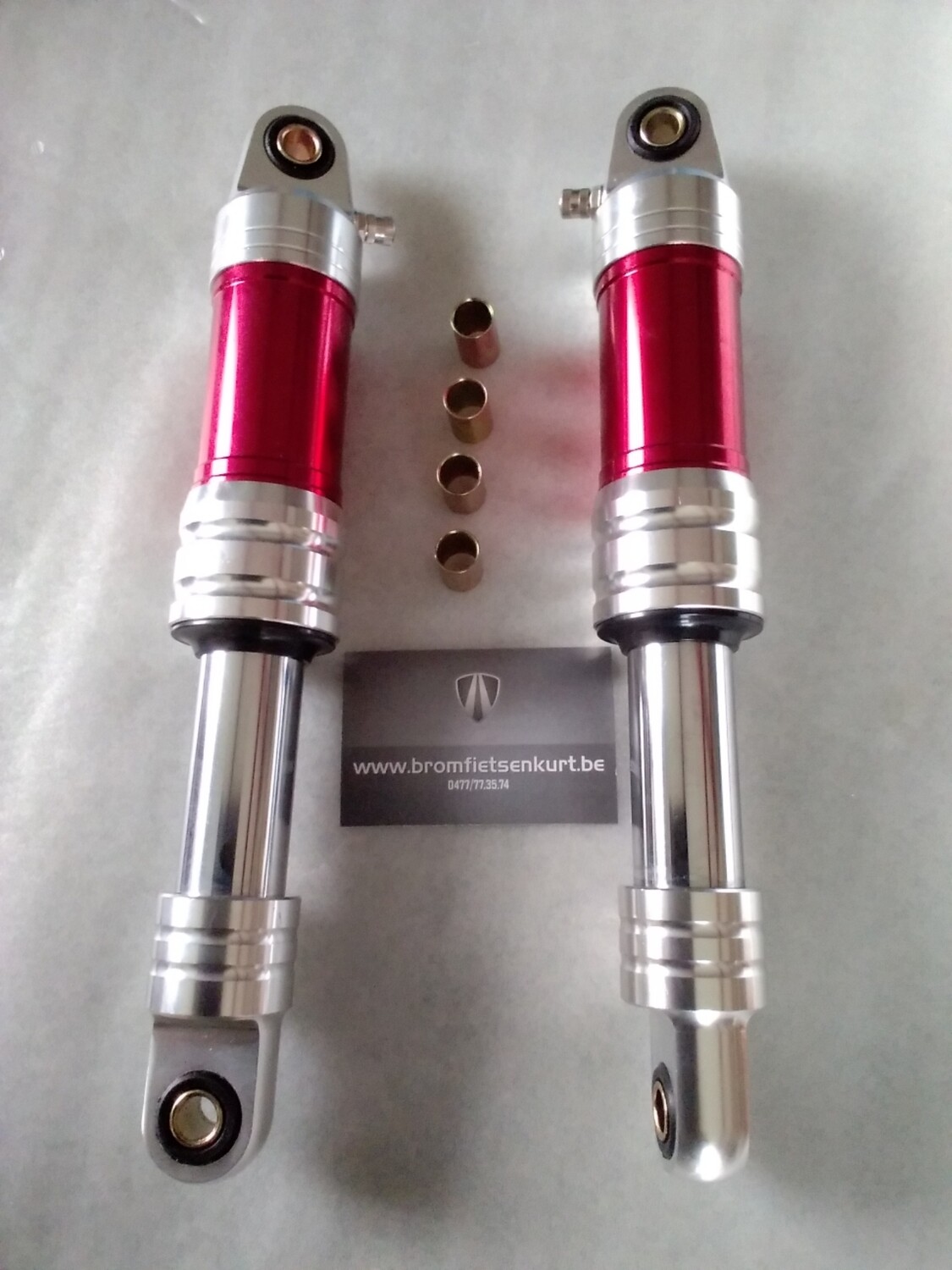 Schokbrekers rood /zilver 280mm