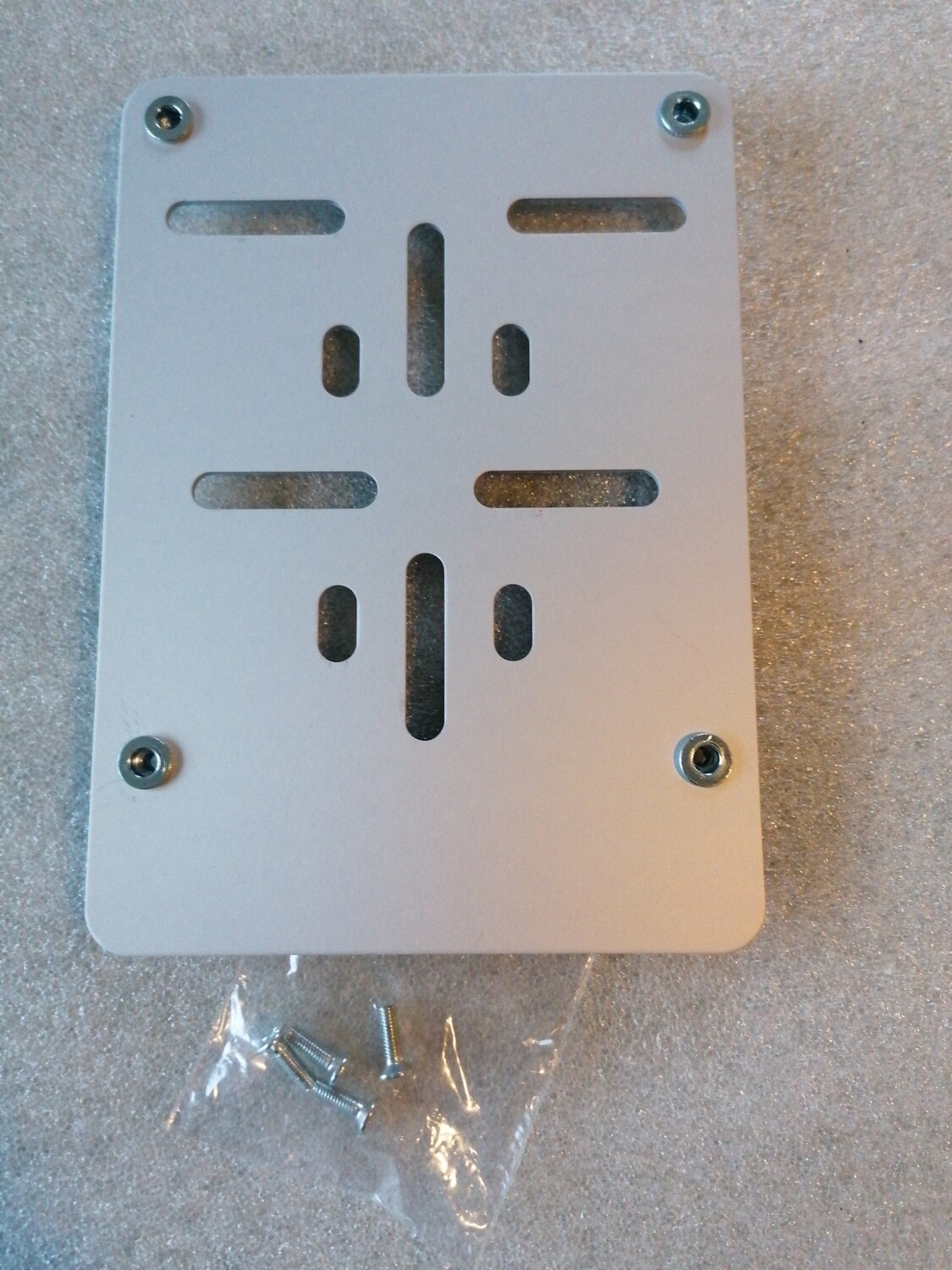 NR plaat houder aluminium grijs