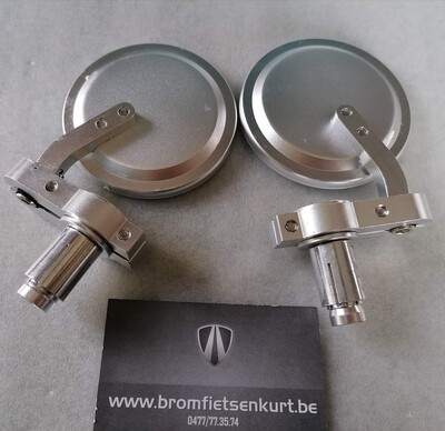 Mirror set (handlebar mounting) aluminum/chrome