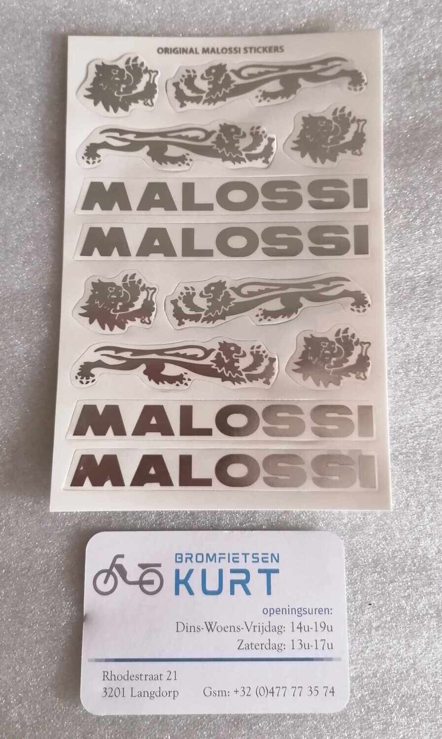 Stickerset Malossi chrome grijs