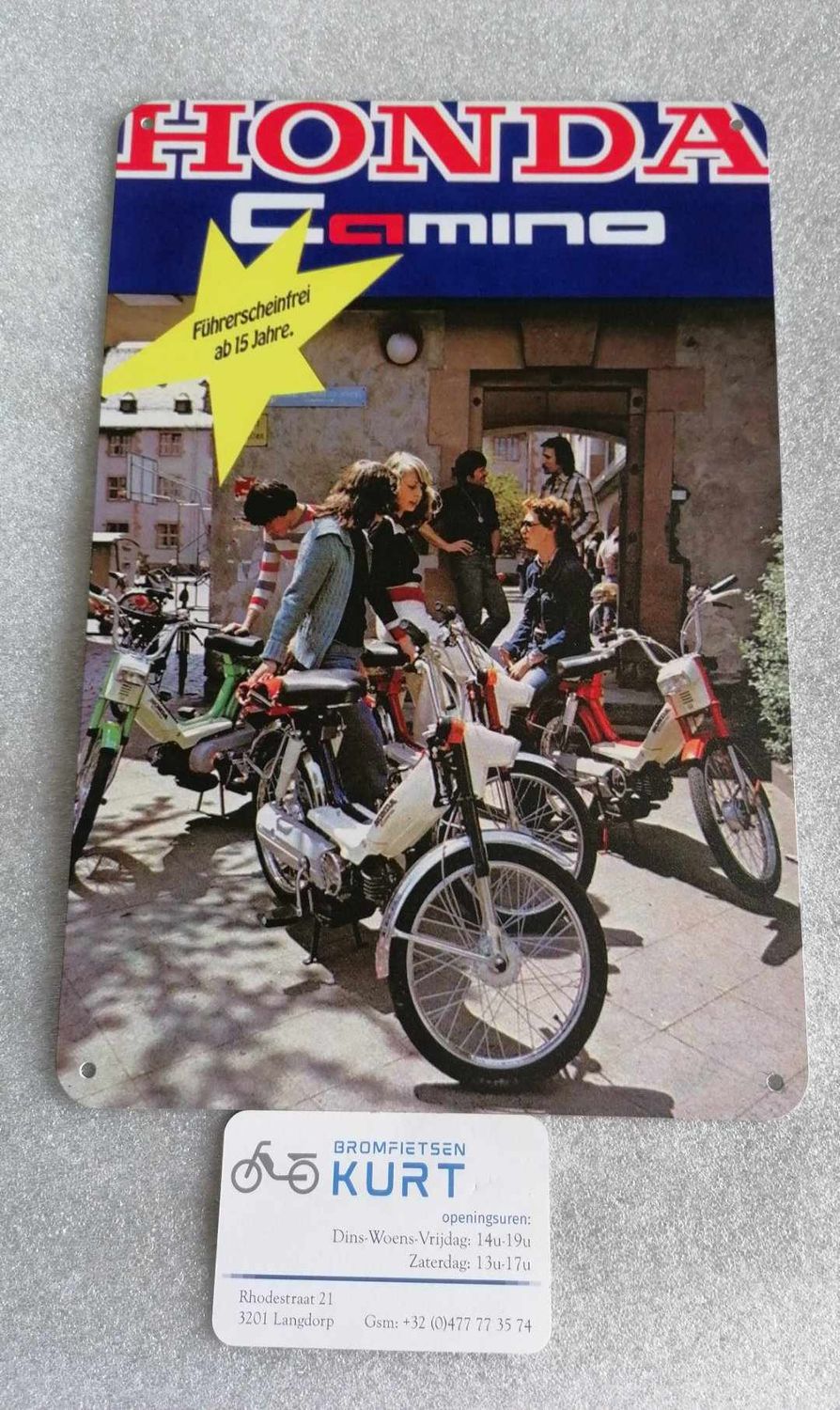 Bordje aluminium (28cmL x 15cmBr) Honda Camino