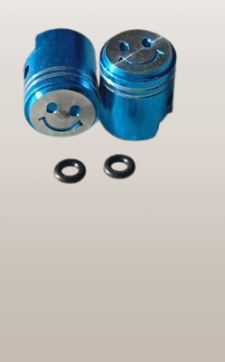 Ventieldopjes blauw smiley