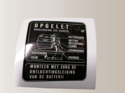 Sticker accu bak