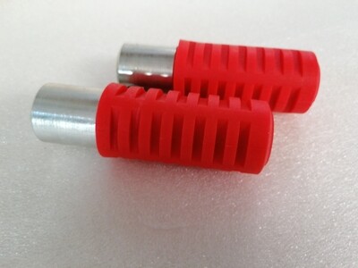 Footrests round red