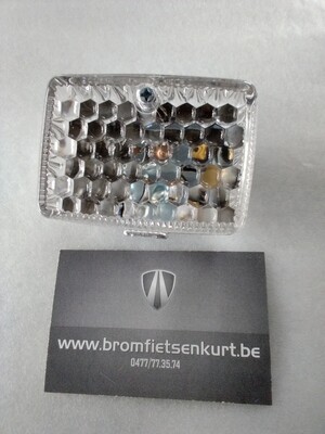 Achterlichtje klein chrome /wit Achterlichtje klein chrome /wit