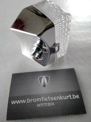 Achterlichtje klein chrome /wit